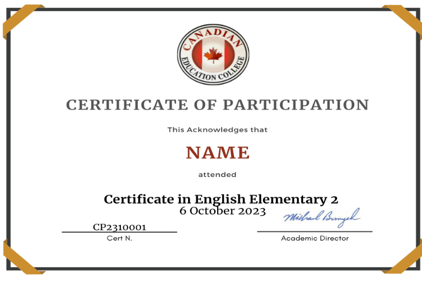 CEC certificate of participation